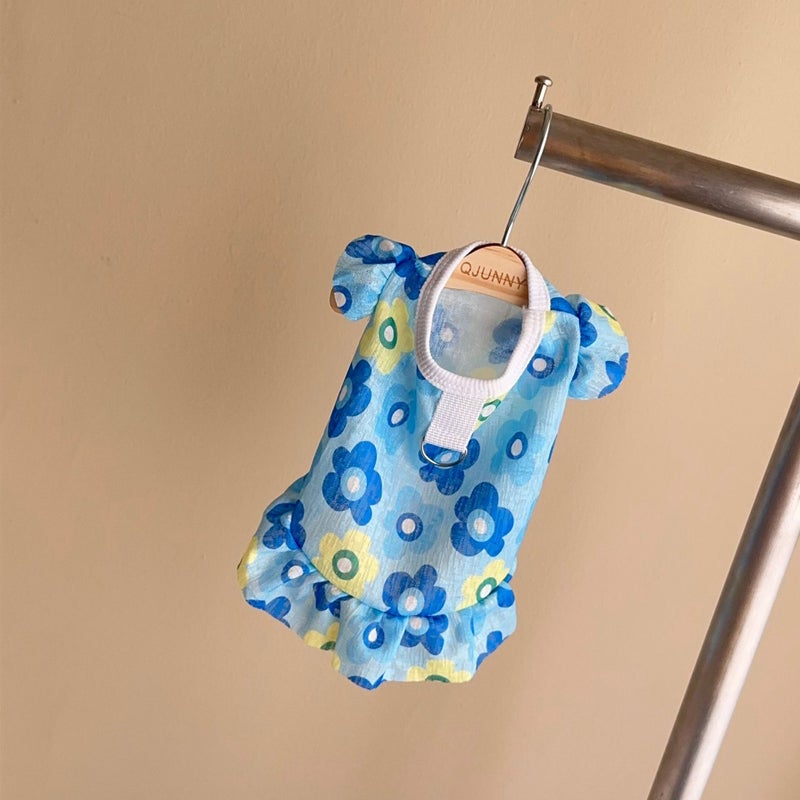 Dog Summer Breathable Dress Big Dog Clothes Cat Teddy Koki Golden Hair Small Medium And Large Dog Skirt - Image 5